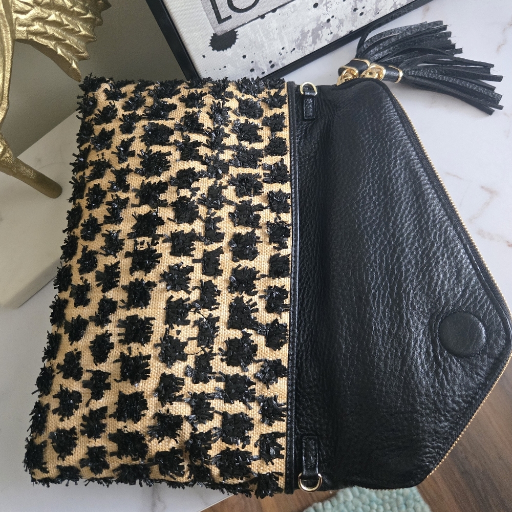 NWT Henri Bendel The Debutant Raffia Clutch Crossbody Bag - Picture 4 of 12